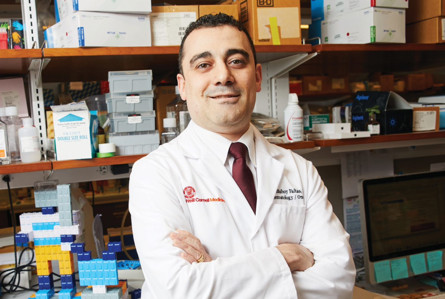 a man posing in a lab